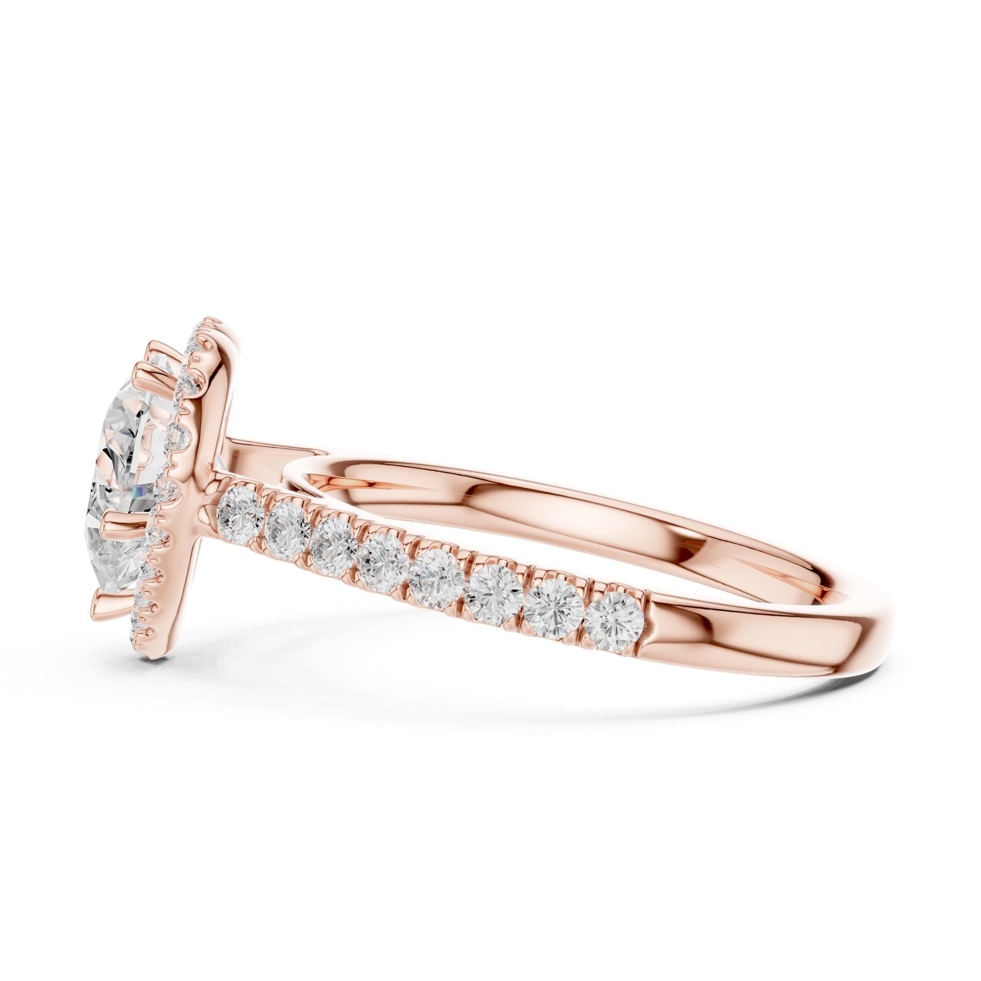Heart Lab Grown Diamond Halo Engagement Ring