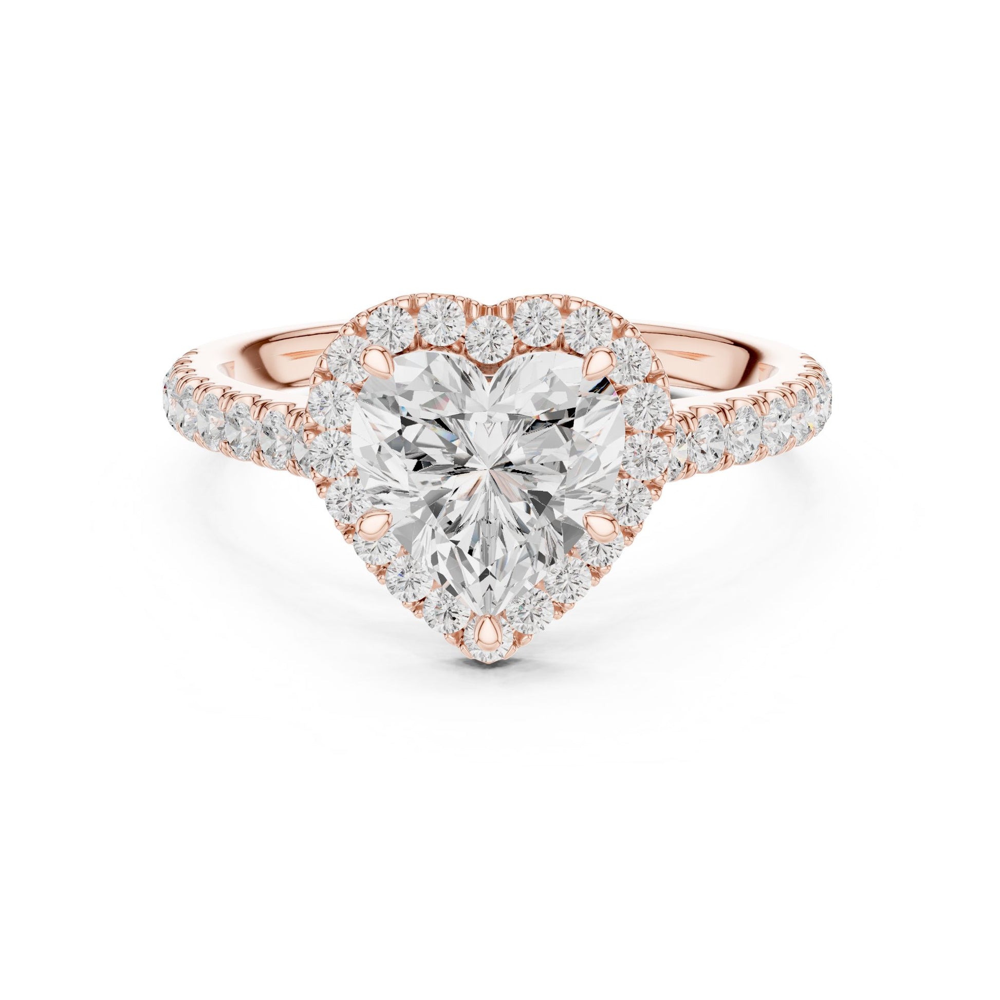 Heart Lab Grown Diamond Halo Engagement Ring