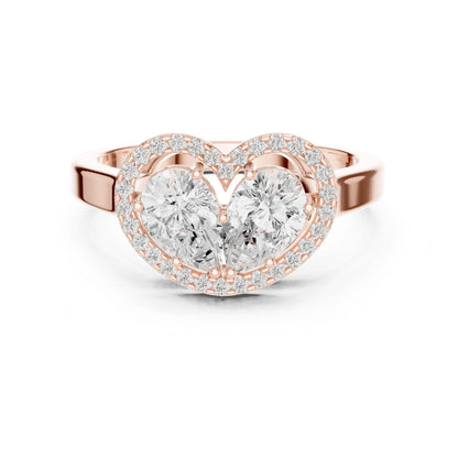 Heart Lab Grown Diamond Halo Engagement Ring