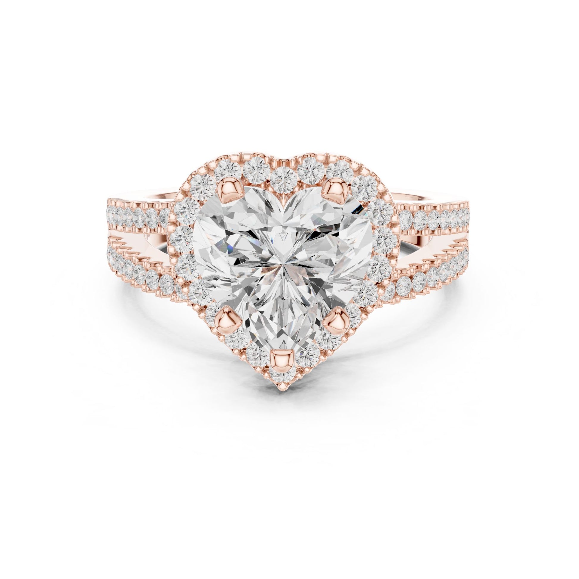 Heart Lab Grown Diamond Halo Engagement Ring