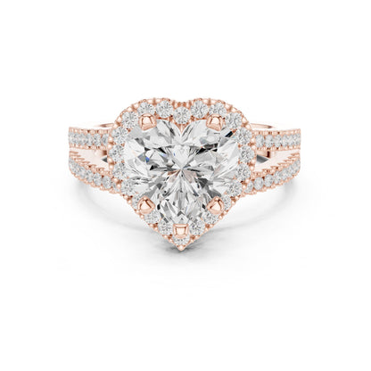 Heart Lab Grown Diamond Halo Engagement Ring