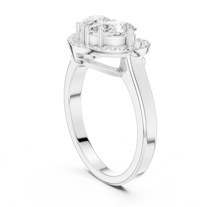 Heart Lab Grown Diamond Halo Engagement Ring