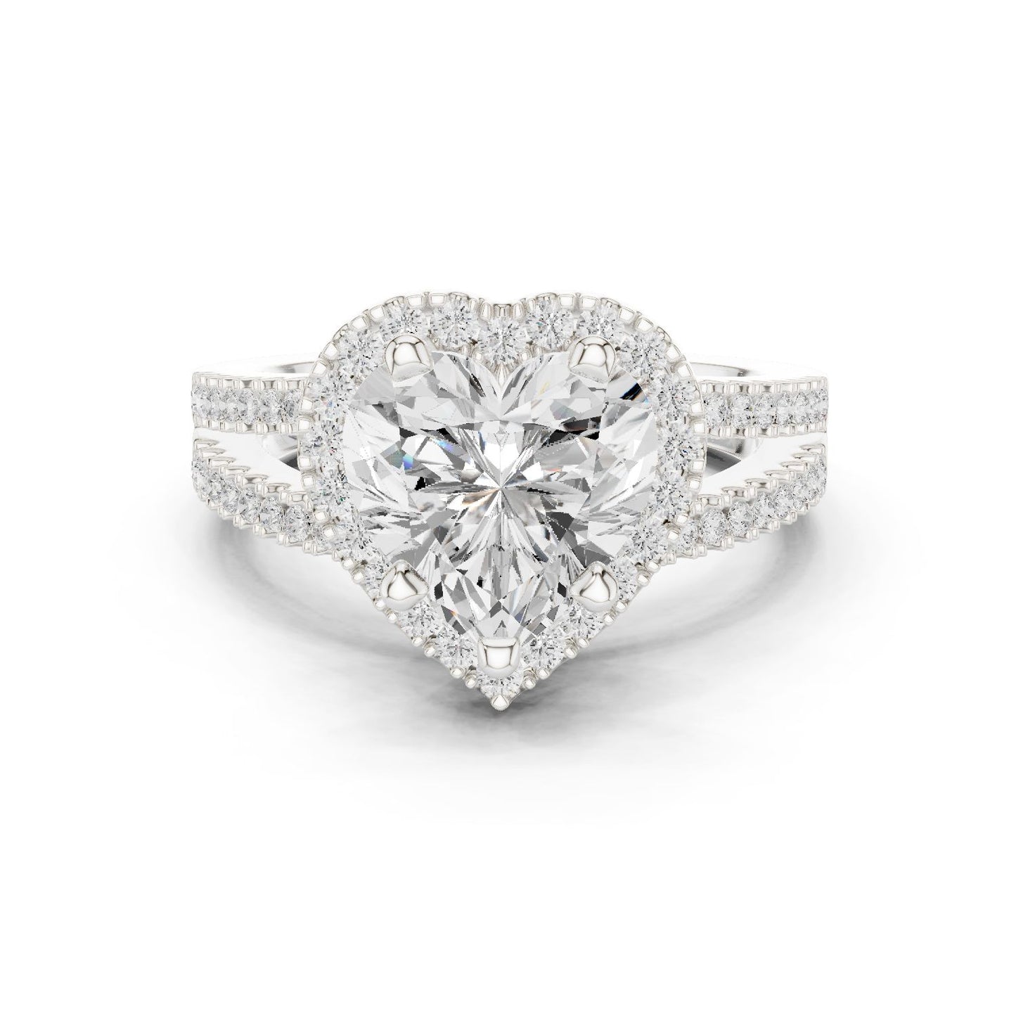 Heart Lab Grown Diamond Halo Engagement Ring