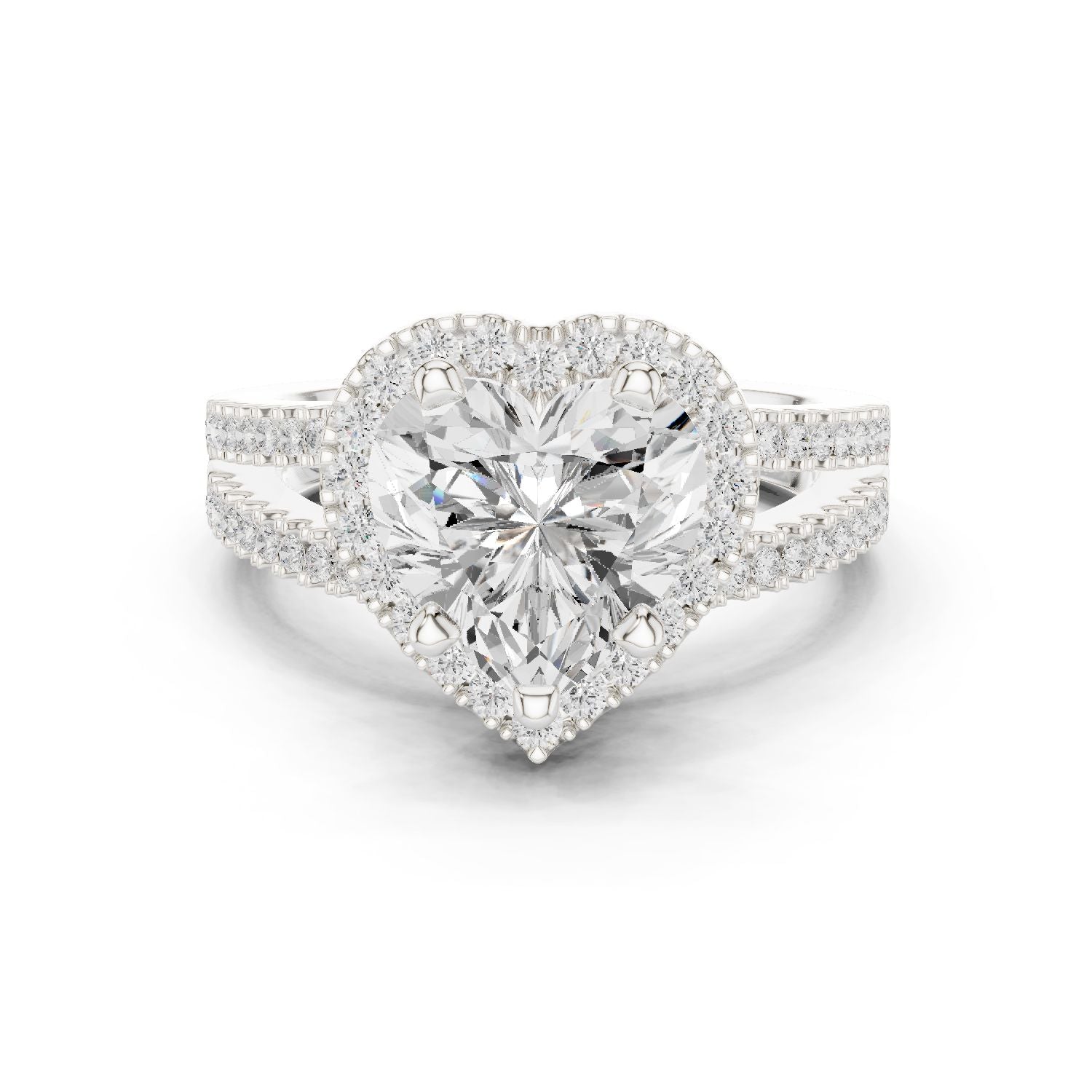 Heart Lab Grown Diamond Halo Engagement Ring
