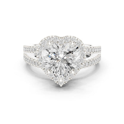 Heart Lab Grown Diamond Halo Engagement Ring