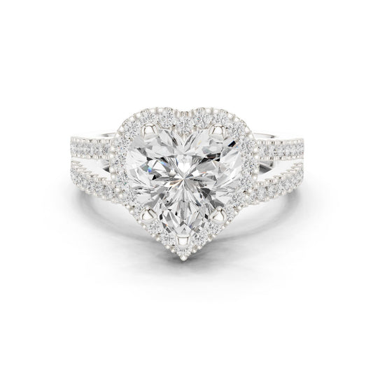Heart Lab Grown Diamond Halo Engagement Ring