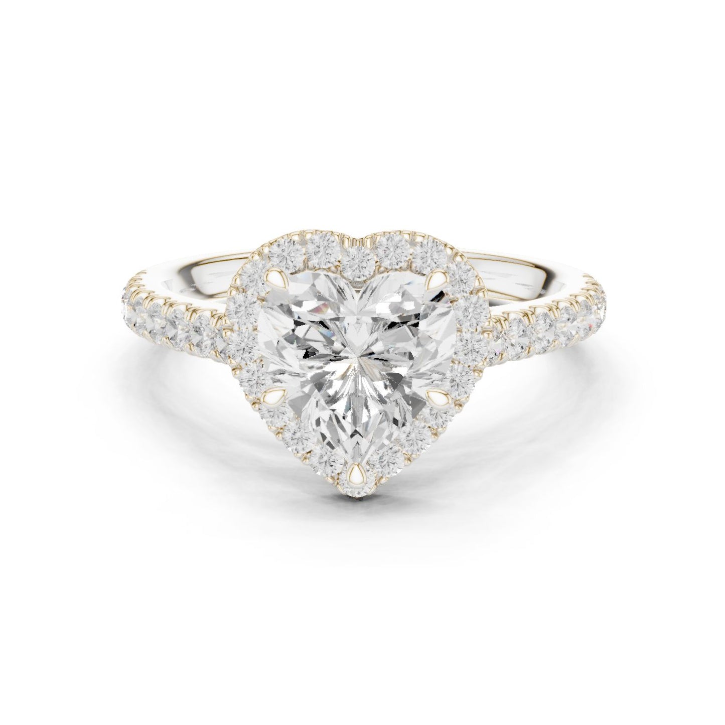 Heart Lab Grown Diamond Halo Engagement Ring