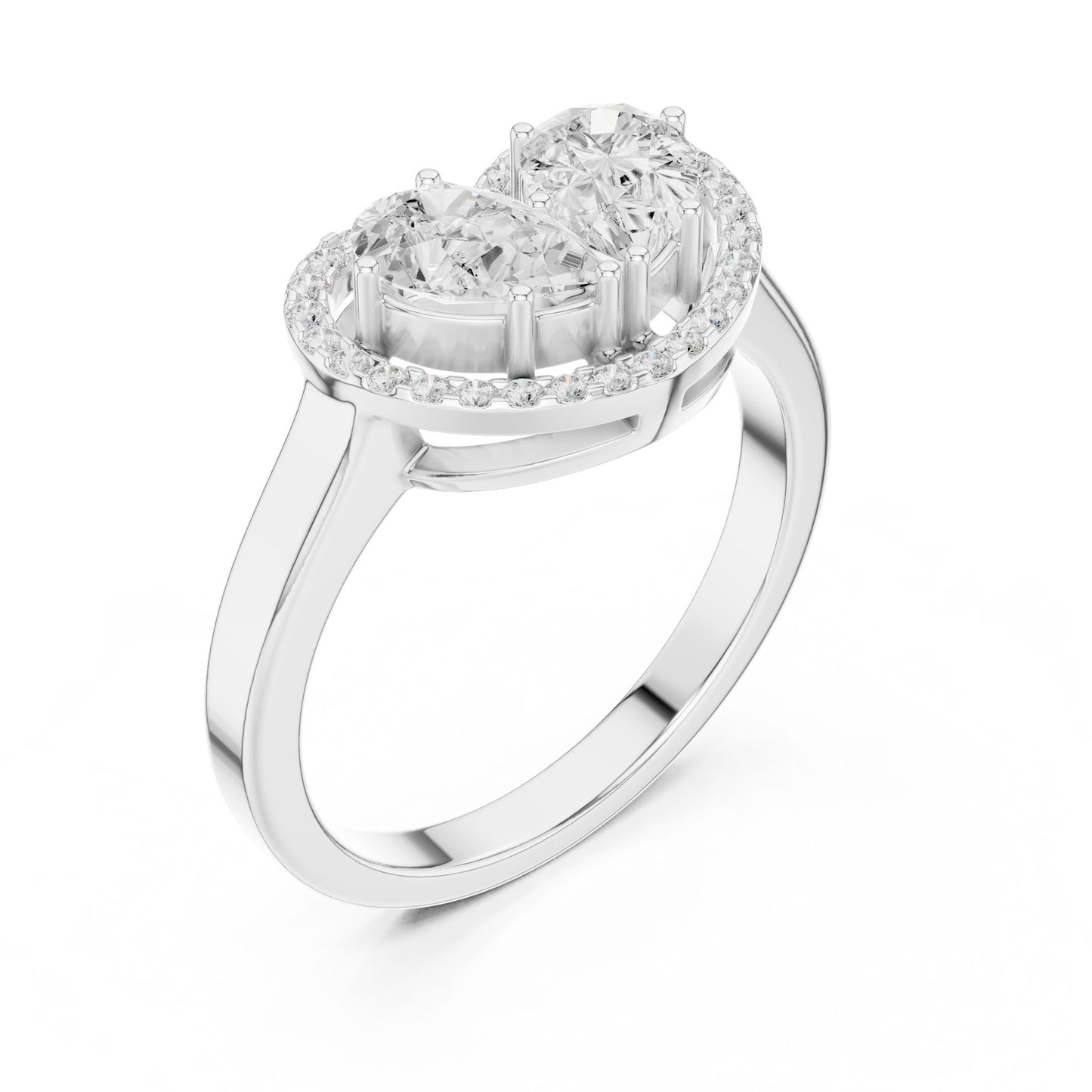 Heart Lab Grown Diamond Halo Engagement Ring