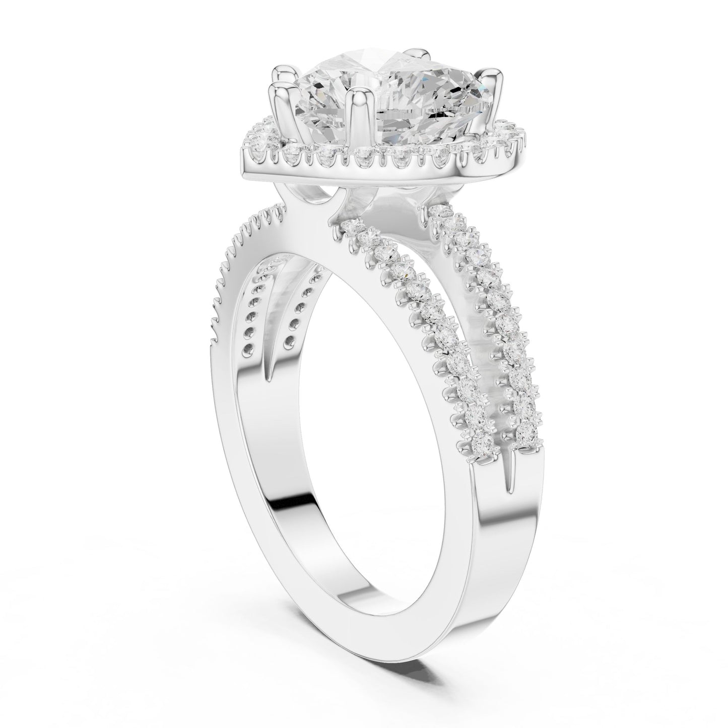 Heart Lab Grown Diamond Halo Engagement Ring