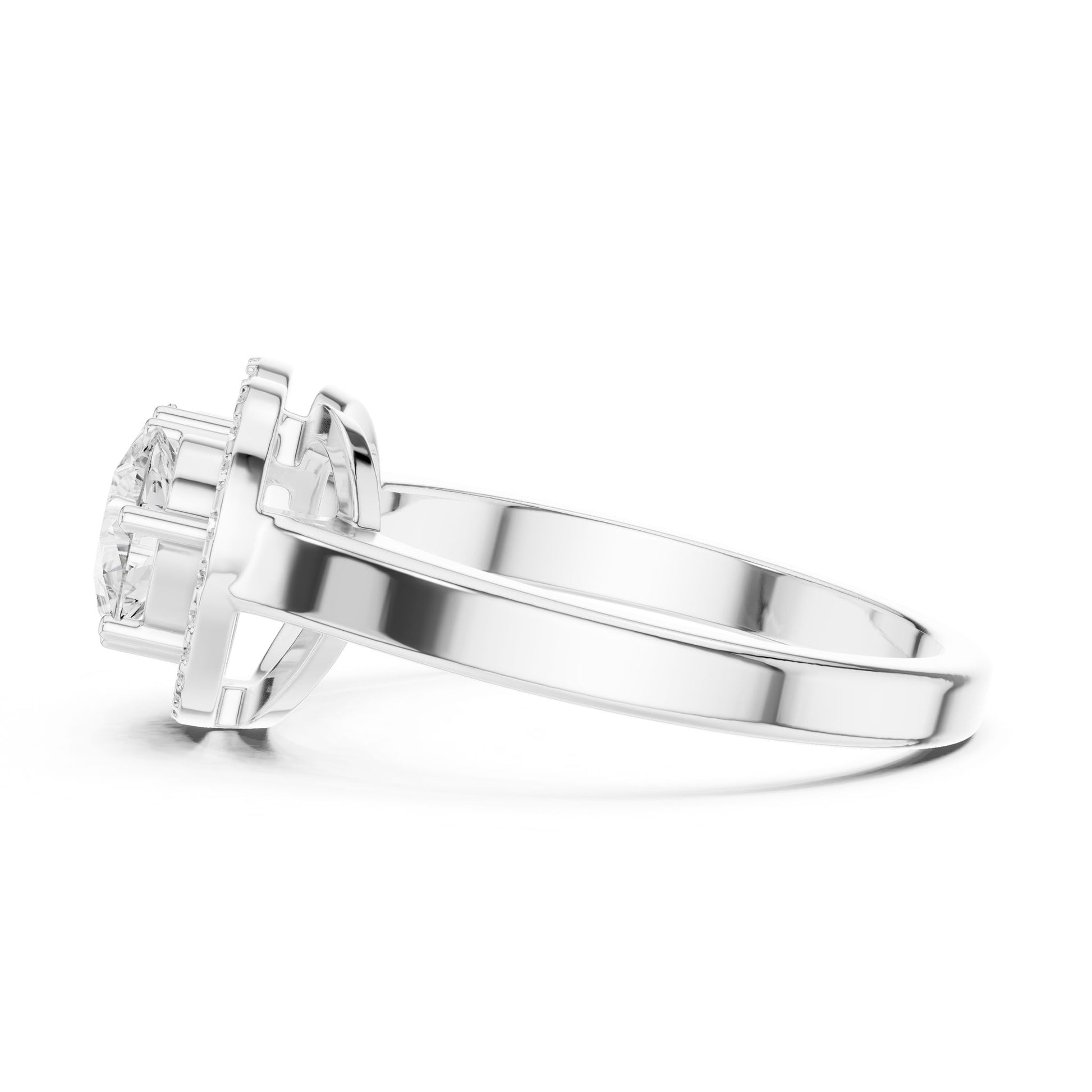 Heart Lab Grown Diamond Halo Engagement Ring