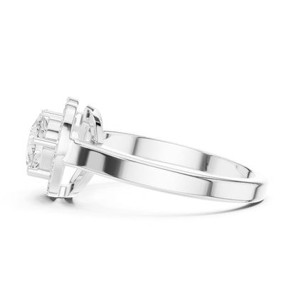 Heart Lab Grown Diamond Halo Engagement Ring