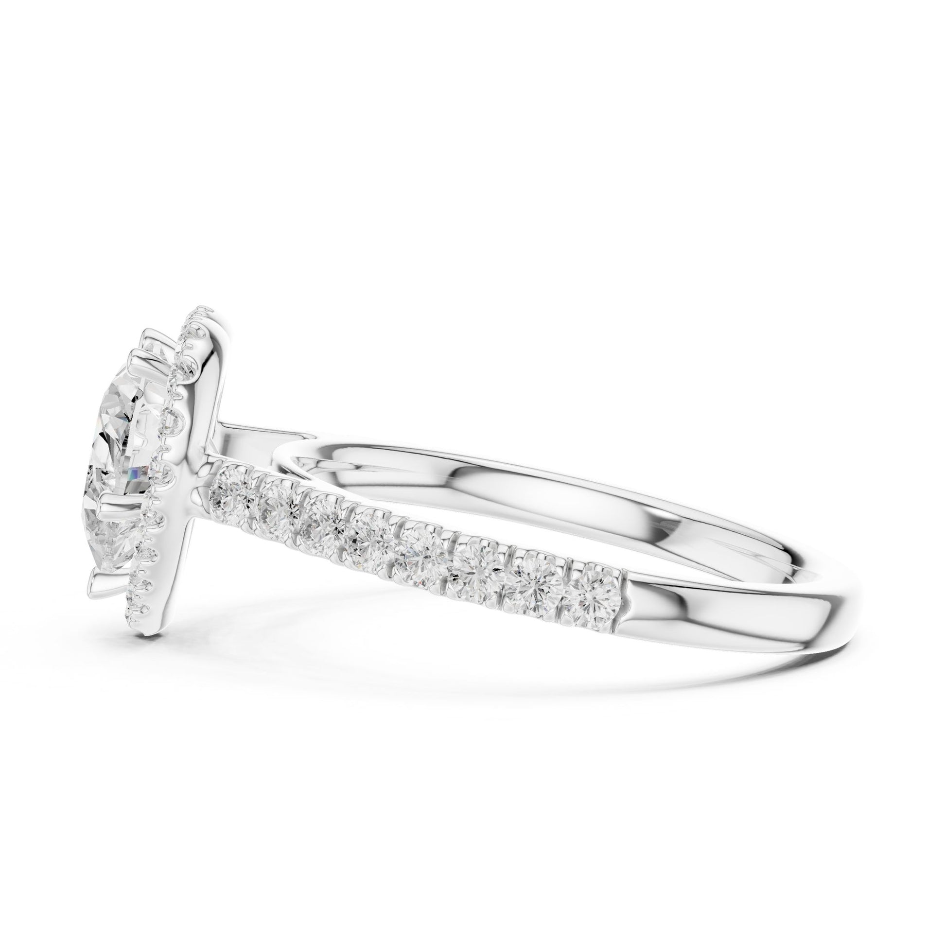 Heart Lab Grown Diamond Halo Engagement Ring