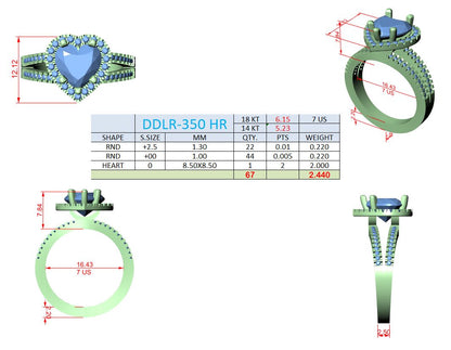 Heart Lab Grown Diamond Halo Engagement Ring