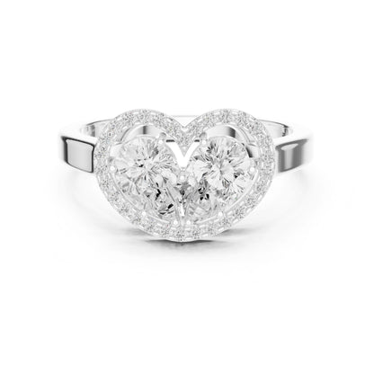 Heart Lab Grown Diamond Halo Engagement Ring