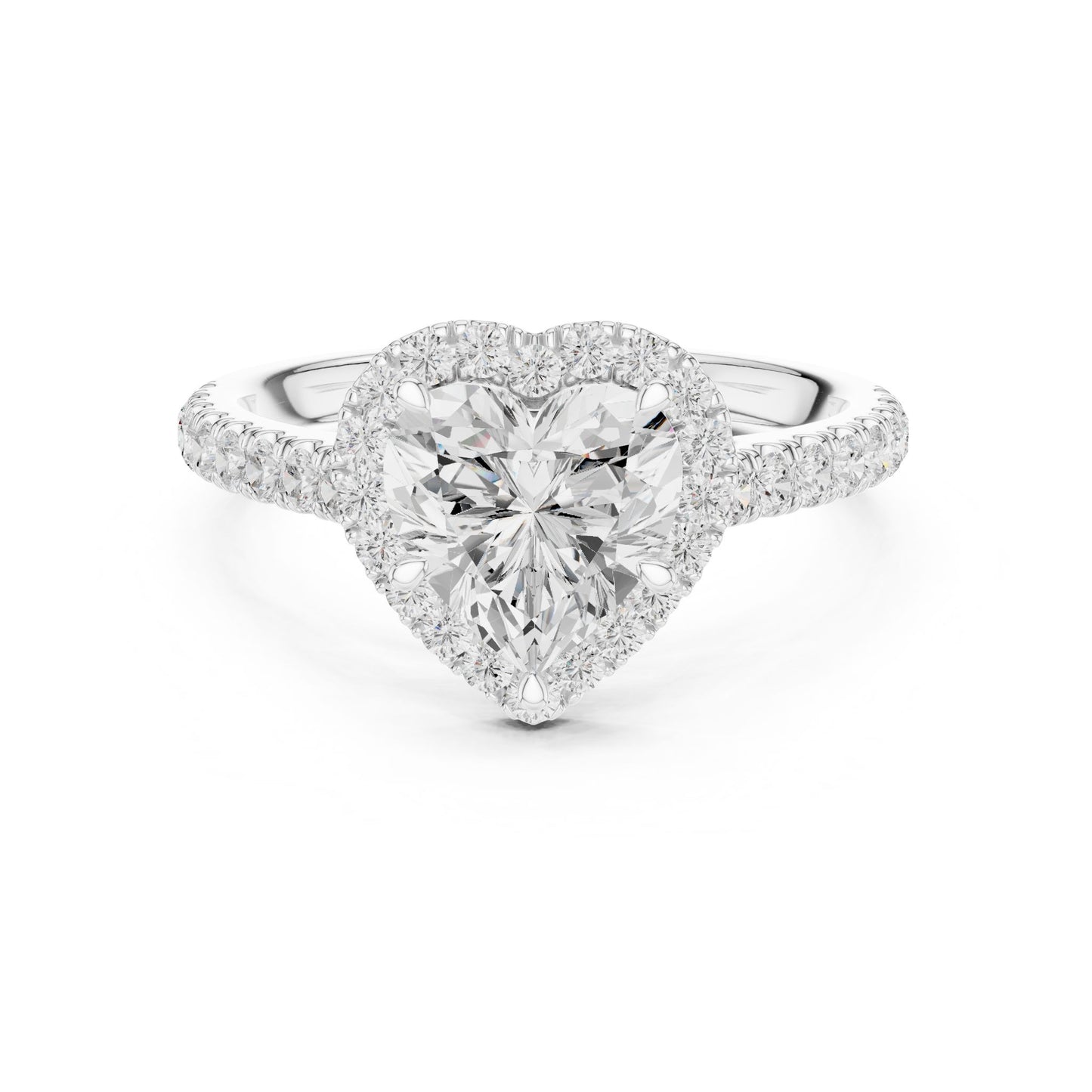 Heart Lab Grown Diamond Halo Engagement Ring