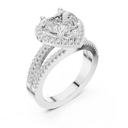 Heart Lab Grown Diamond Halo Engagement Ring