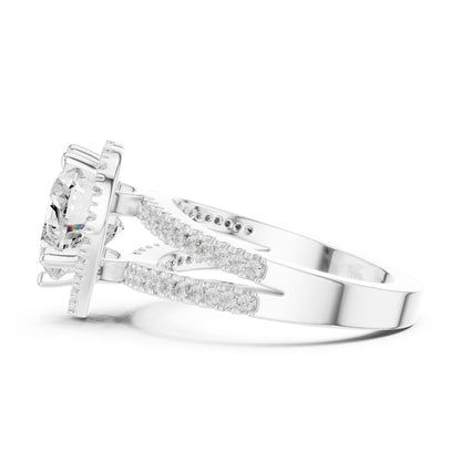 Heart Lab Grown Diamond Halo Engagement Ring