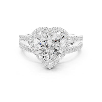 Heart Lab Grown Diamond Halo Engagement Ring