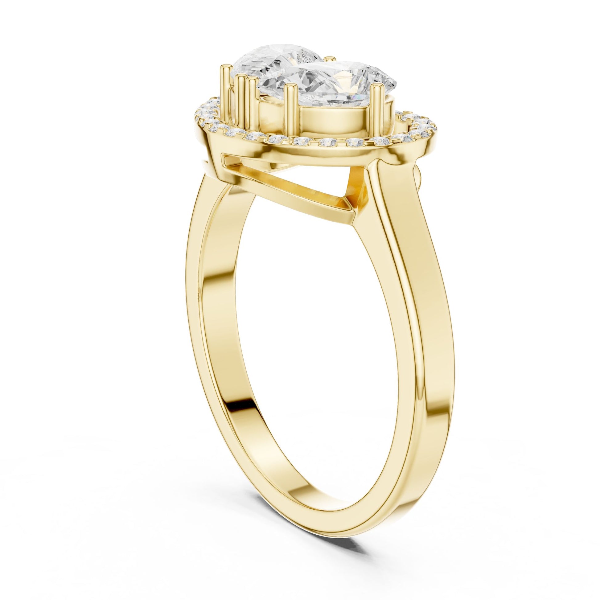 Heart Lab Grown Diamond Halo Engagement Ring