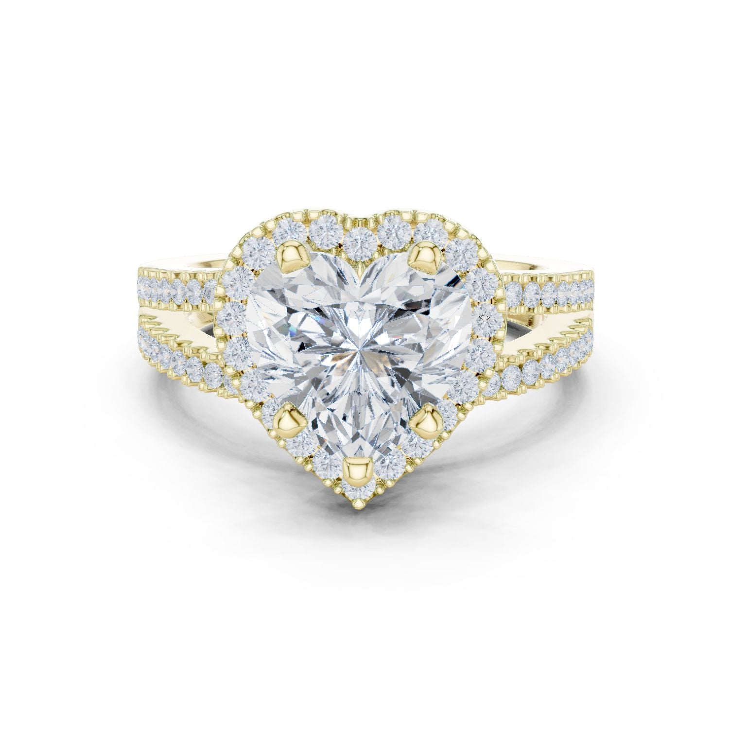 Heart Lab Grown Diamond Halo Engagement Ring