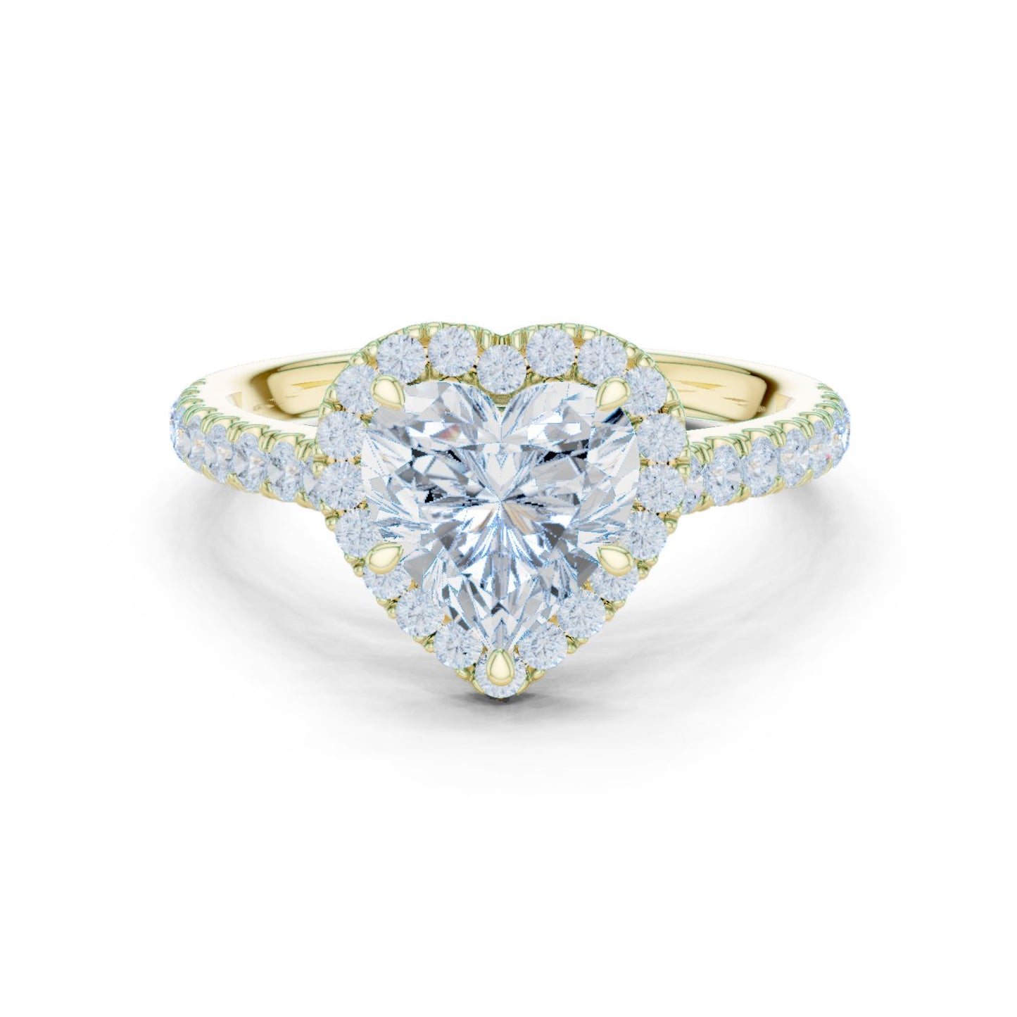 Heart Lab Grown Diamond Halo Engagement Ring