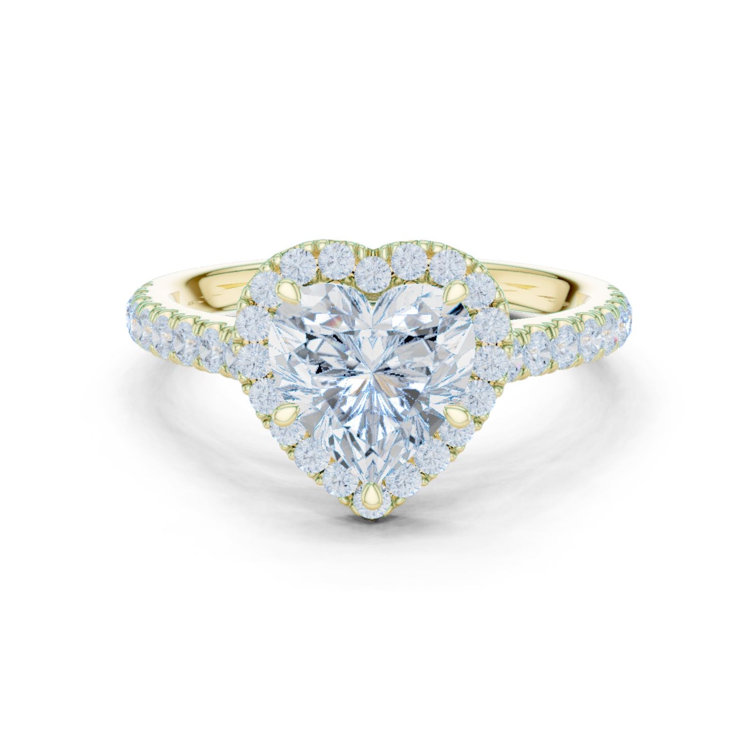 Heart Lab Grown Diamond Halo Engagement Ring
