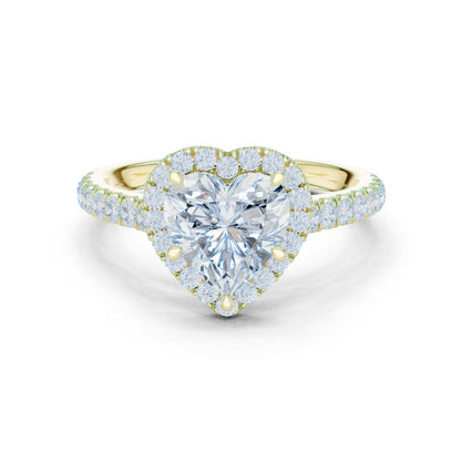 Heart Lab Grown Diamond Halo Engagement Ring