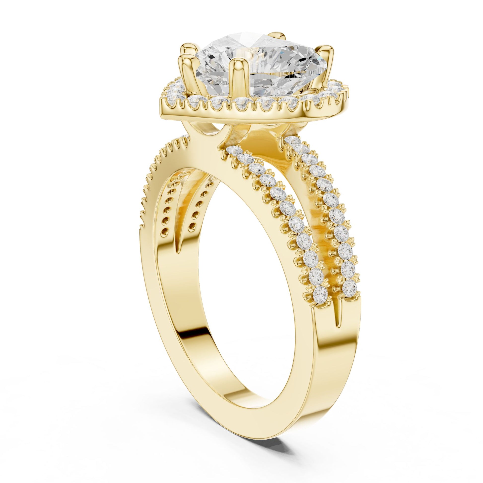 Heart Lab Grown Diamond Halo Engagement Ring