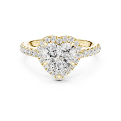 Heart Lab Grown Diamond Halo Engagement Ring