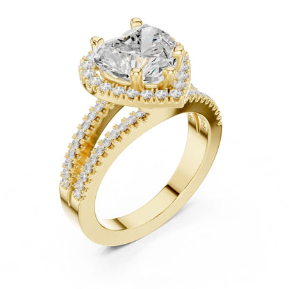 Heart Lab Grown Diamond Halo Engagement Ring