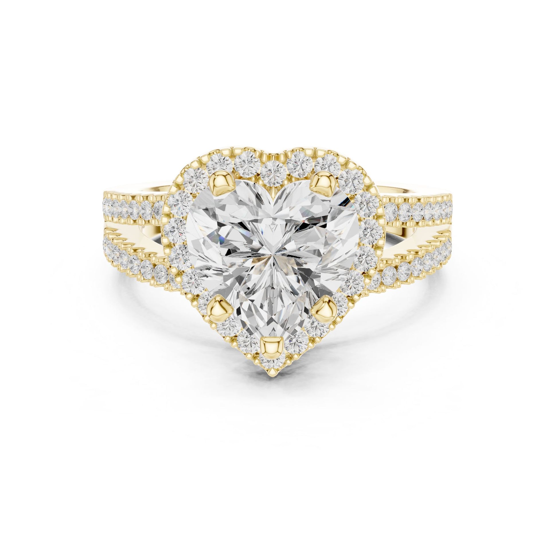 Heart Lab Grown Diamond Halo Engagement Ring