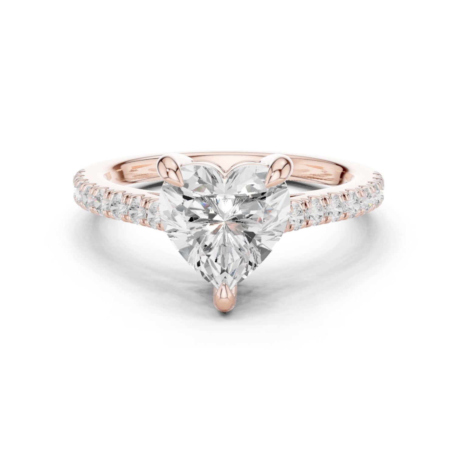 Heart Lab Grown Diamond Pave Engagement Ring