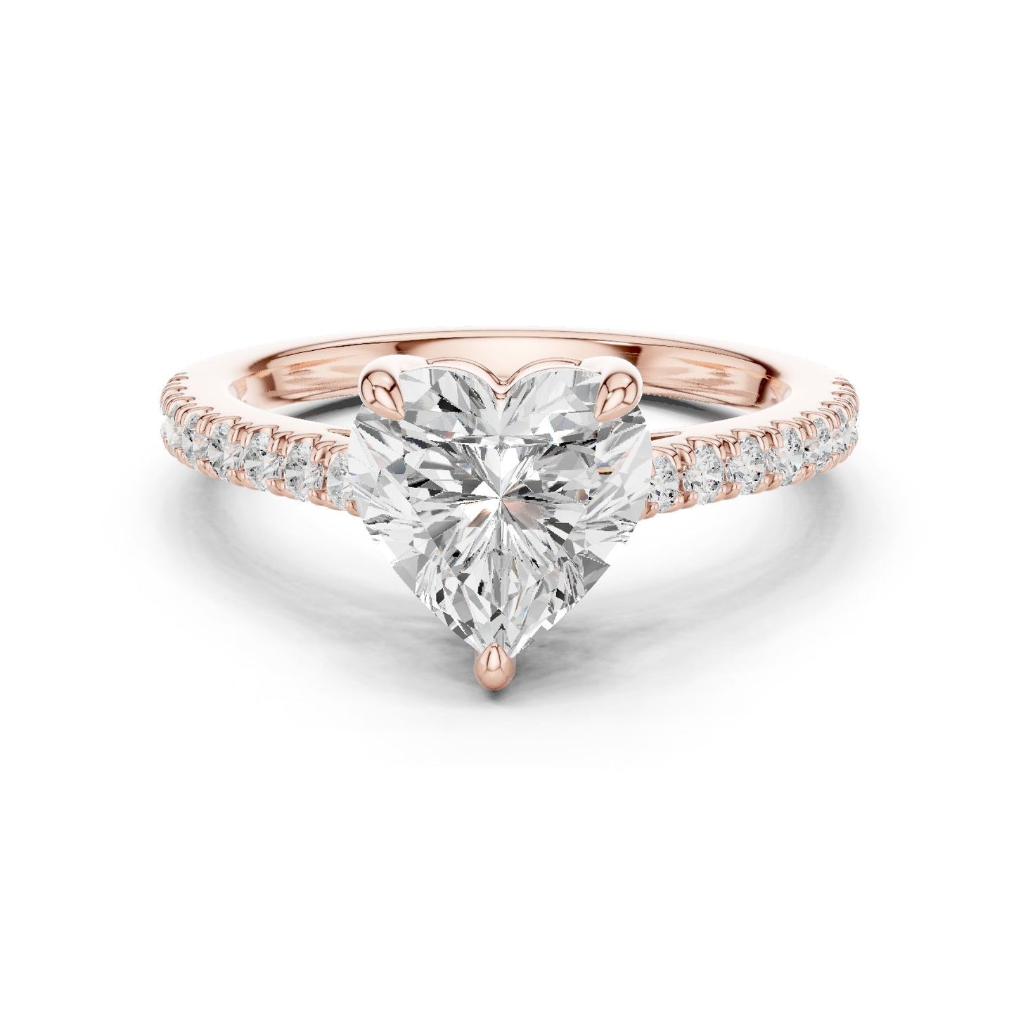 Heart Lab Grown Diamond Pave Engagement Ring
