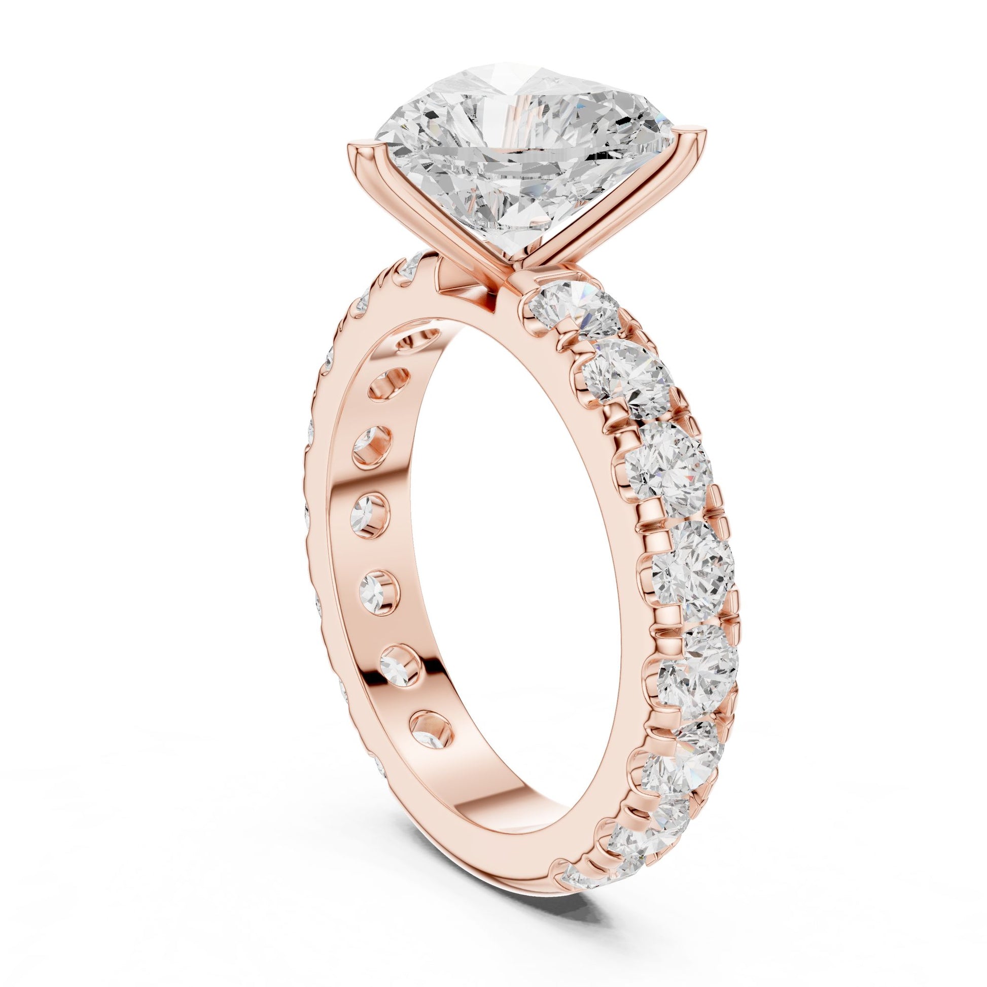 Heart Lab Grown Diamond Pave Engagement Ring