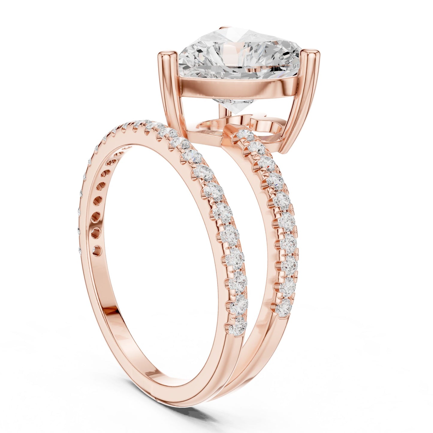 Heart Lab Grown Diamond Pave Engagement Ring