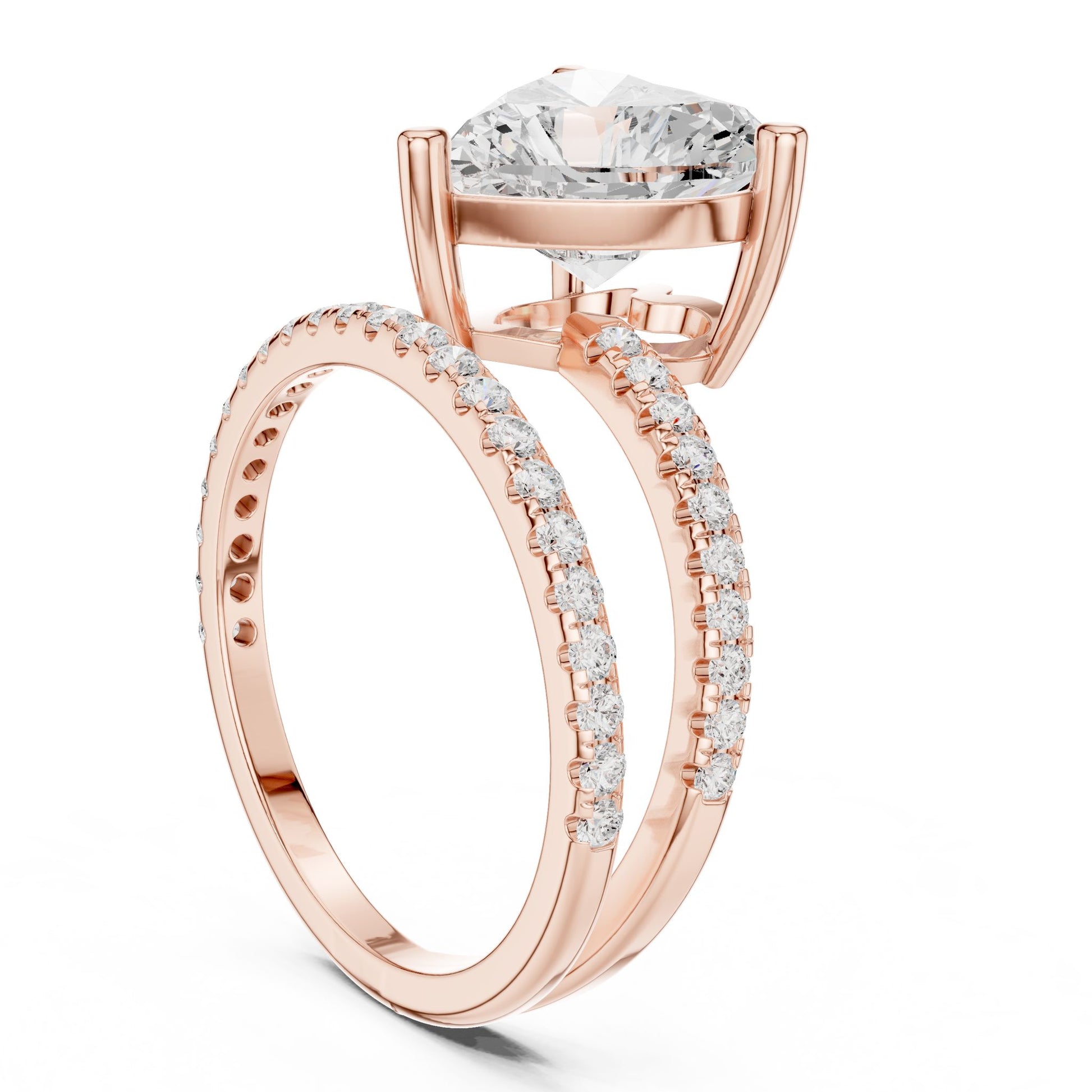 Heart Lab Grown Diamond Pave Engagement Ring