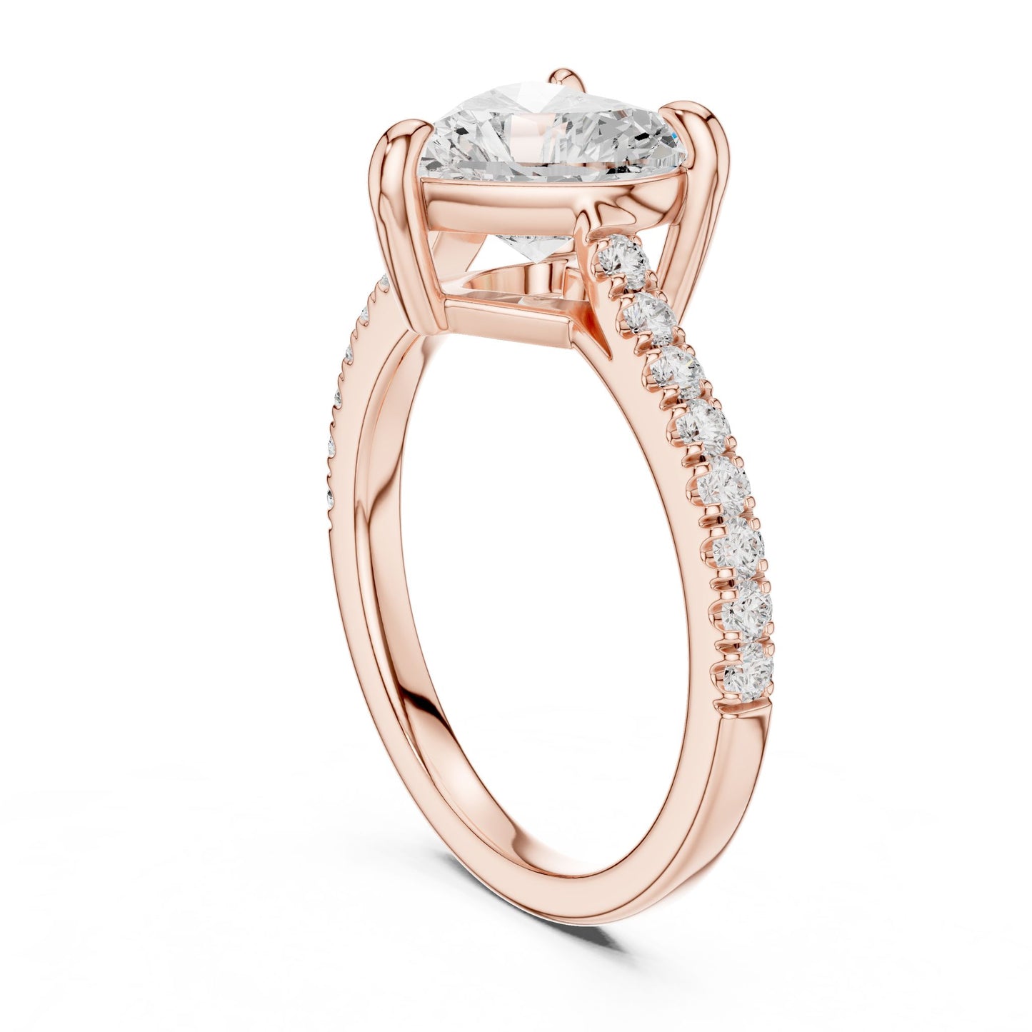 Heart Lab Grown Diamond Pave Engagement Ring