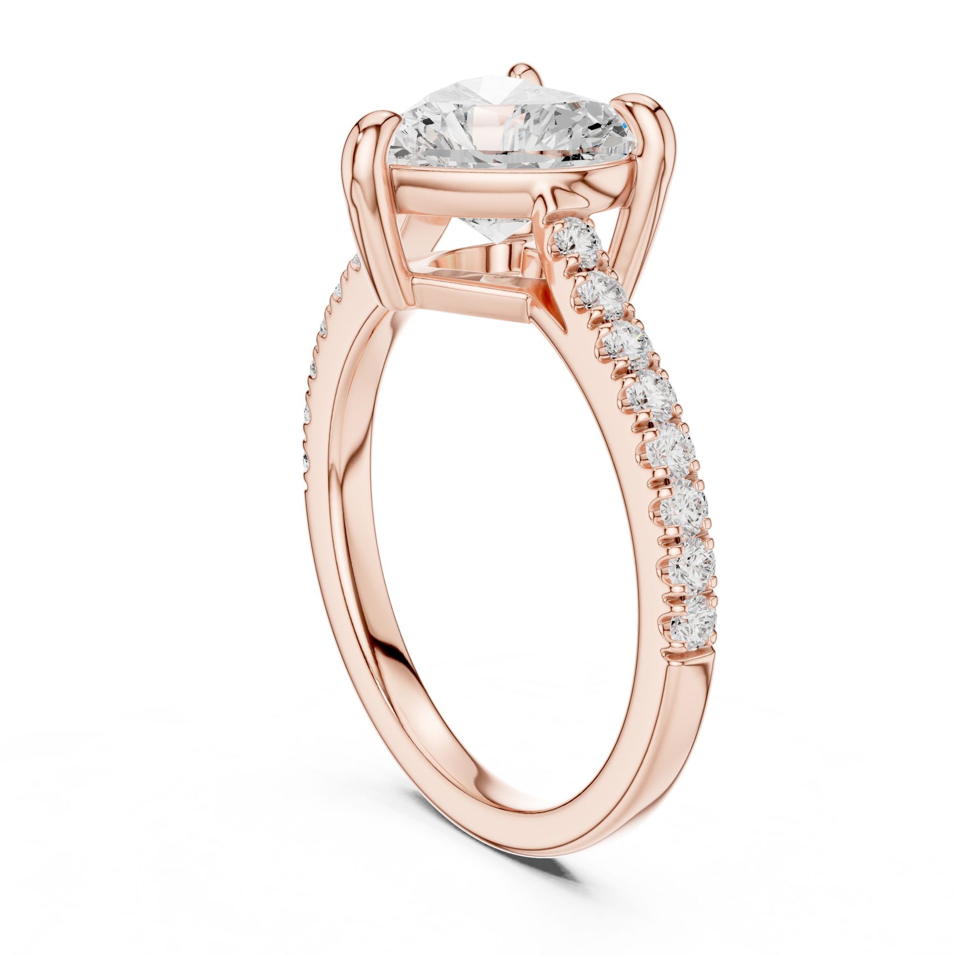 Heart Lab Grown Diamond Pave Engagement Ring