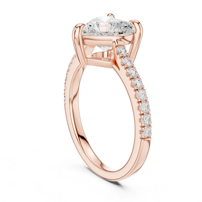 Heart Lab Grown Diamond Pave Engagement Ring