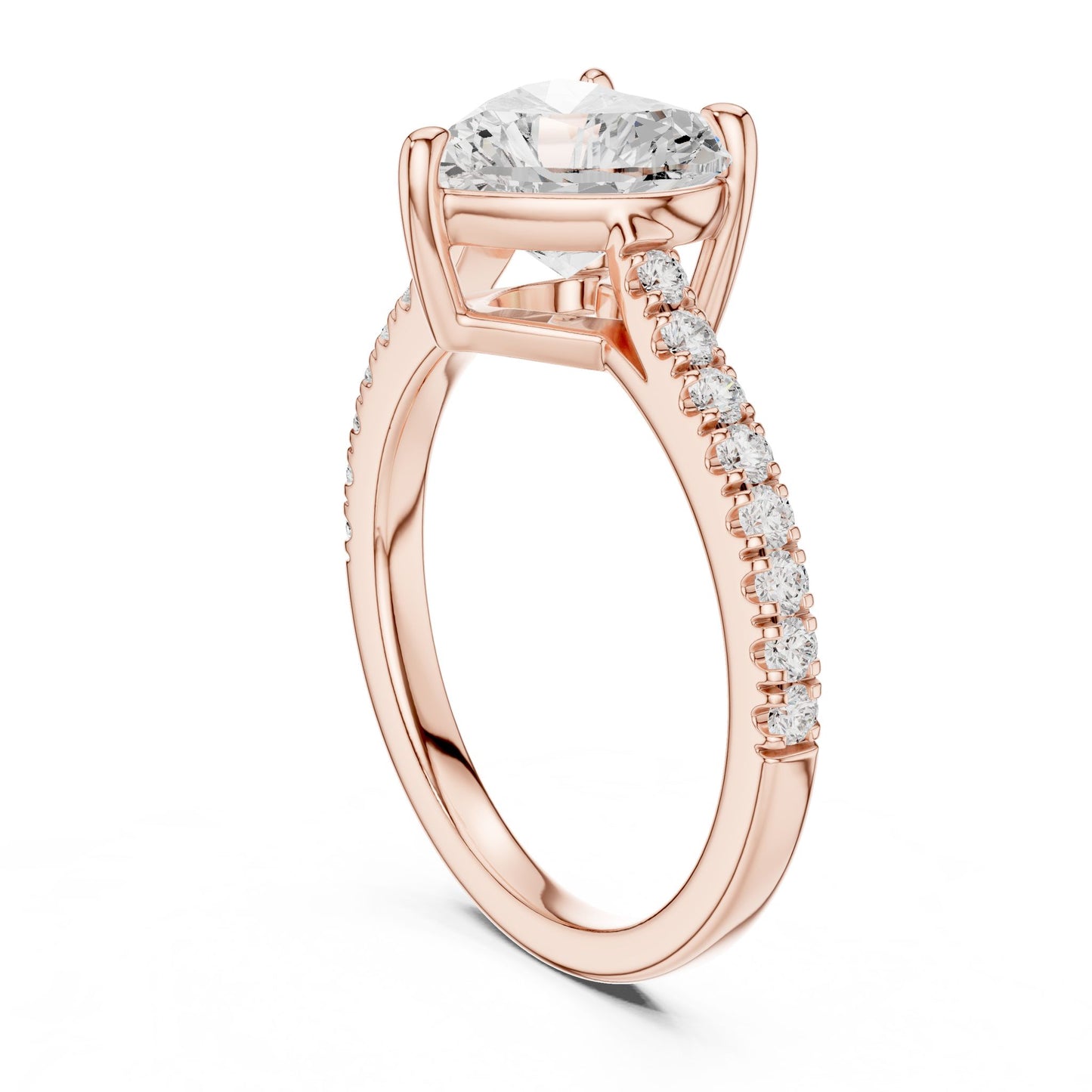 Heart Lab Grown Diamond Pave Engagement Ring