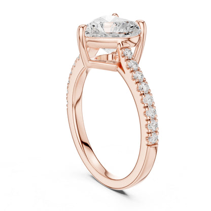 Heart Lab Grown Diamond Pave Engagement Ring