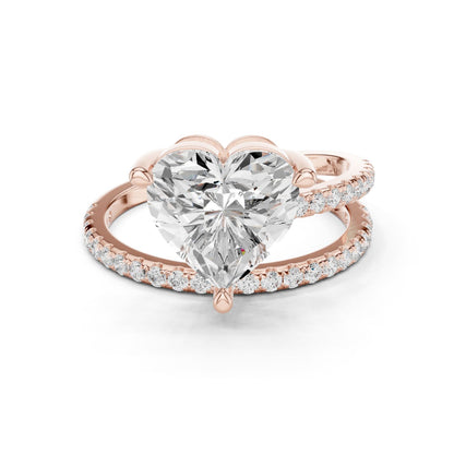 Heart Lab Grown Diamond Pave Engagement Ring