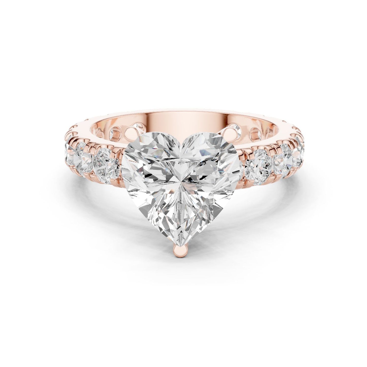 Heart Lab Grown Diamond Pave Engagement Ring