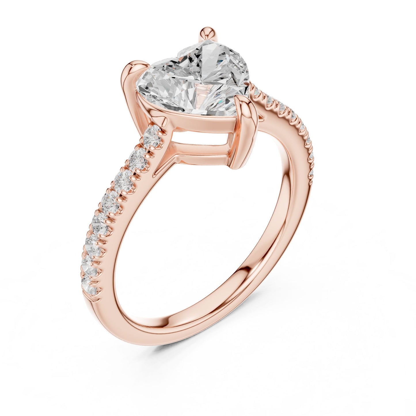Heart Lab Grown Diamond Pave Engagement Ring