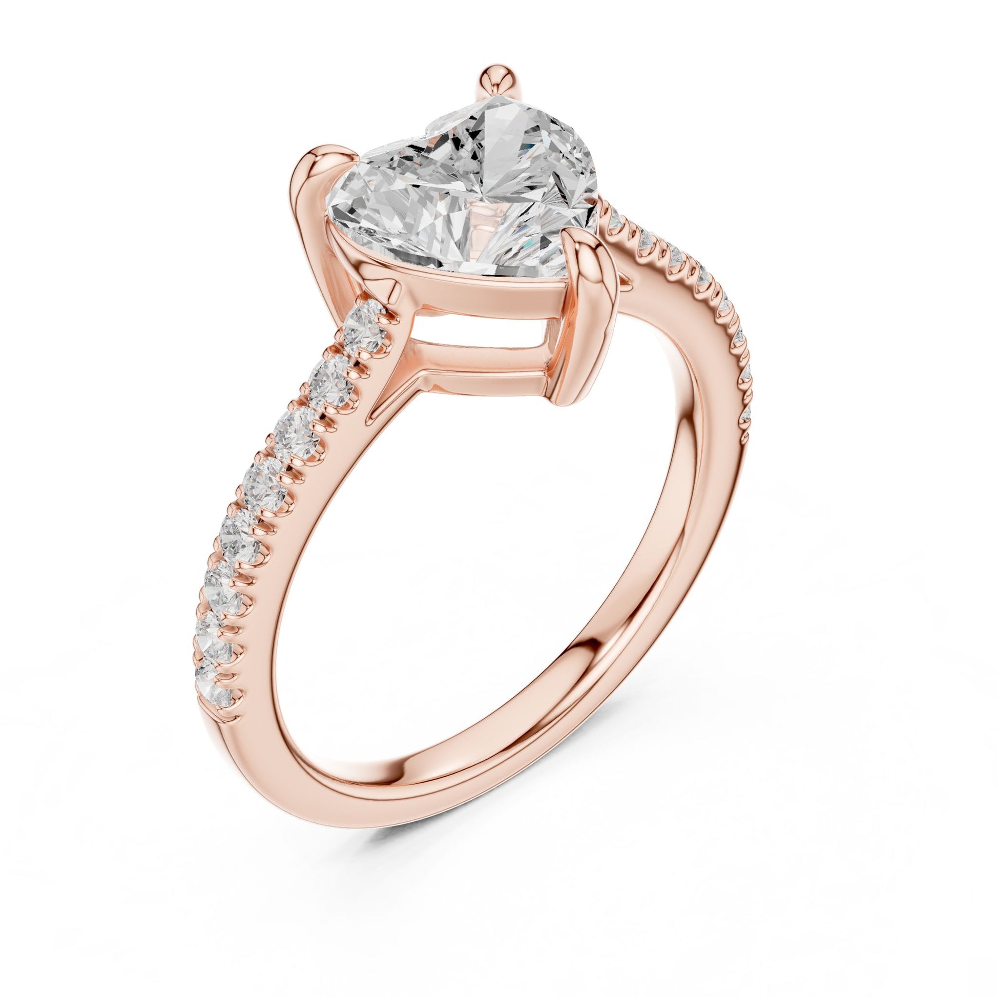 Heart Lab Grown Diamond Pave Engagement Ring