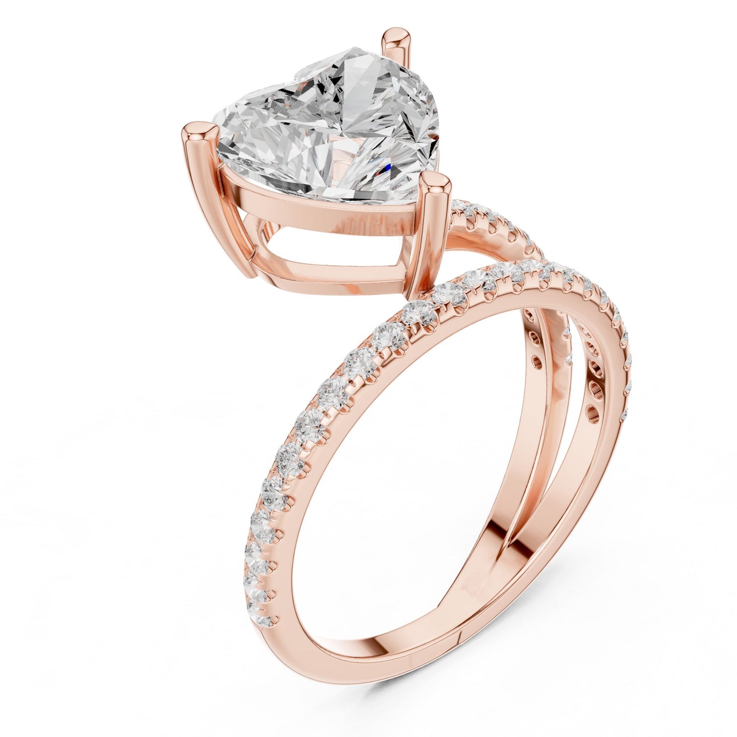 Heart Lab Grown Diamond Pave Engagement Ring