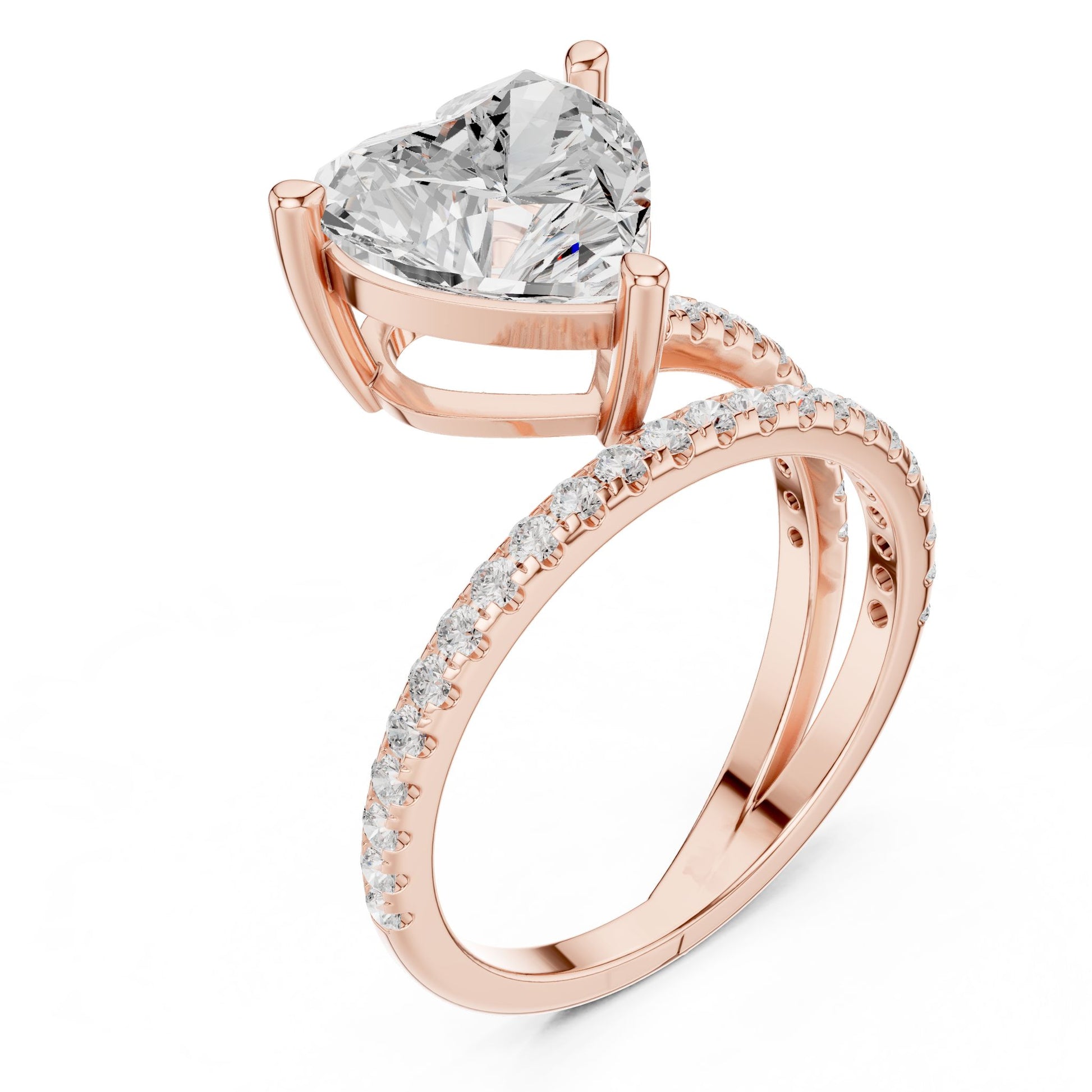 Heart Lab Grown Diamond Pave Engagement Ring