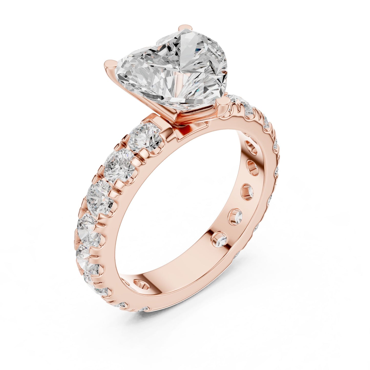 Heart Lab Grown Diamond Pave Engagement Ring