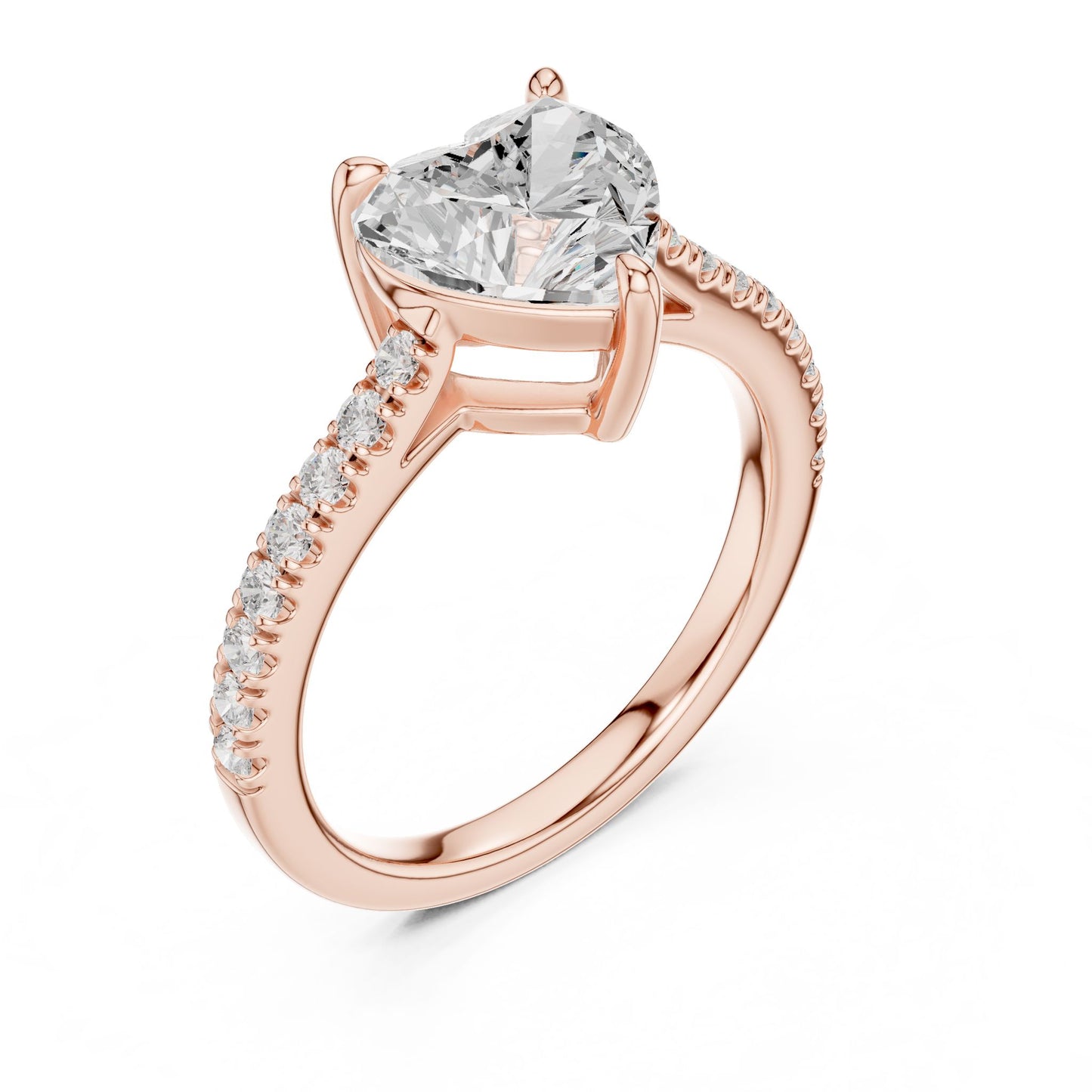 Heart Lab Grown Diamond Pave Engagement Ring