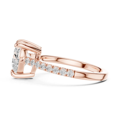 Heart Lab Grown Diamond Pave Engagement Ring